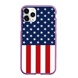 Чехол iPhone 11 Pro матовый Флаг США, цвет: 3D-фиолетовый