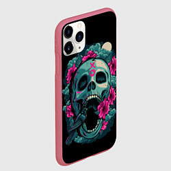 Чехол iPhone 11 Pro матовый Dia de Muertos, цвет: 3D-малиновый — фото 2