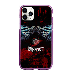 Чехол iPhone 11 Pro матовый Slipknot руки зомби, цвет: 3D-фиолетовый