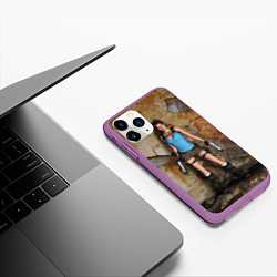 Чехол iPhone 11 Pro матовый TOMB RAIDER, цвет: 3D-фиолетовый — фото 2