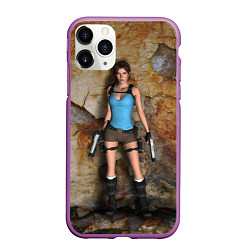 Чехол iPhone 11 Pro матовый TOMB RAIDER, цвет: 3D-фиолетовый