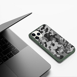 Чехол iPhone 11 Pro матовый Ночной Камуфляж 1, цвет: 3D-темно-зеленый — фото 2
