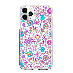 Чехол iPhone 11 Pro матовый Цветочный сад, цвет: 3D-белый