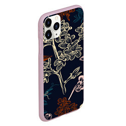 Чехол iPhone 11 Pro матовый Цветочный pattern, цвет: 3D-розовый — фото 2