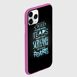 Чехол iPhone 11 Pro матовый Слова песни грEvanescence, цвет: 3D-фиолетовый — фото 2