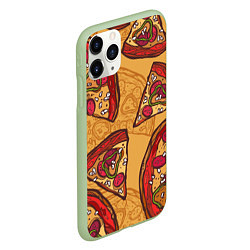 Чехол iPhone 11 Pro матовый Пицца, цвет: 3D-салатовый — фото 2