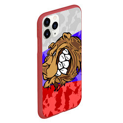 Чехол iPhone 11 Pro матовый Русский Медведь, цвет: 3D-красный — фото 2