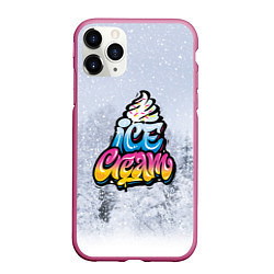 Чехол iPhone 11 Pro матовый Ice Cream, цвет: 3D-малиновый