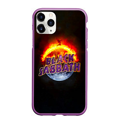 Чехол iPhone 11 Pro матовый Black Sabbath земля в огне, цвет: 3D-фиолетовый