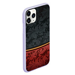 Чехол iPhone 11 Pro матовый Узоры Black and Red, цвет: 3D-светло-сиреневый — фото 2