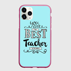 Чехол iPhone 11 Pro матовый Лучший учитель, цвет: 3D-малиновый