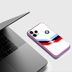 Чехол iPhone 11 Pro матовый BMW БМВ WHITE, цвет: 3D-фиолетовый — фото 2