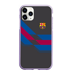 Чехол iPhone 11 Pro матовый Barcelona FC: Dark style, цвет: 3D-светло-сиреневый