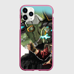 Чехол iPhone 11 Pro матовый Titanfall, цвет: 3D-малиновый
