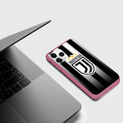 Чехол iPhone 11 Pro матовый Juventus FC: New logo, цвет: 3D-малиновый — фото 2
