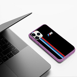 Чехол iPhone 11 Pro матовый BMW BLACK COLLECTION БМВ, цвет: 3D-фиолетовый — фото 2