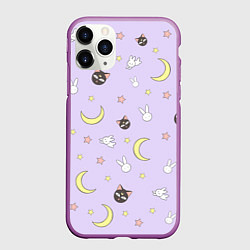 Чехол iPhone 11 Pro матовый Сейлор Мур, цвет: 3D-фиолетовый