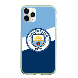 Чехол iPhone 11 Pro матовый FC Manchester City: Colors, цвет: 3D-салатовый