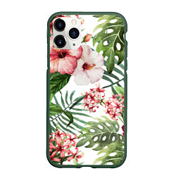 Чехол iPhone 11 Pro матовый Таинственный остров, цвет: 3D-темно-зеленый