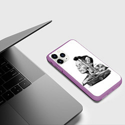 Чехол iPhone 11 Pro матовый Илон Маск, цвет: 3D-фиолетовый — фото 2