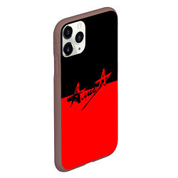 Чехол iPhone 11 Pro матовый АлисА: Черный & Красный, цвет: 3D-коричневый — фото 2