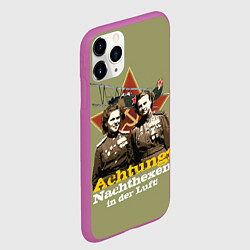 Чехол iPhone 11 Pro матовый Ахтунг, в небе Ночные Ведьмы, цвет: 3D-фиолетовый — фото 2