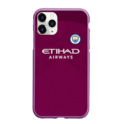 Чехол iPhone 11 Pro матовый Man City FC: Away 17/18, цвет: 3D-фиолетовый