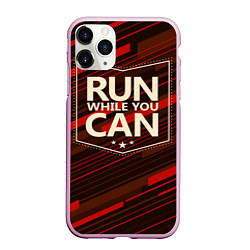 Чехол iPhone 11 Pro матовый Run while you can, цвет: 3D-розовый