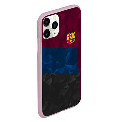 Чехол iPhone 11 Pro матовый FC Barcelona: Dark polygons, цвет: 3D-розовый — фото 2