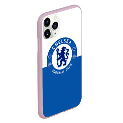 Чехол iPhone 11 Pro матовый Chelsea FC: Duo Color, цвет: 3D-розовый — фото 2