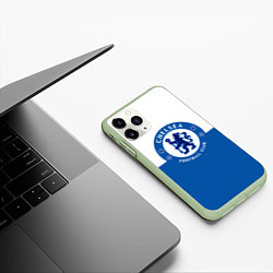 Чехол iPhone 11 Pro матовый Chelsea FC: Duo Color, цвет: 3D-салатовый — фото 2
