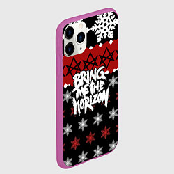 Чехол iPhone 11 Pro матовый Праздничный Bring Me the Horizon, цвет: 3D-фиолетовый — фото 2