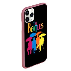 Чехол iPhone 11 Pro матовый The Beatles: Colour Rain, цвет: 3D-малиновый — фото 2