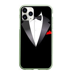 Чехол iPhone 11 Pro матовый Смокинг мистера, цвет: 3D-салатовый