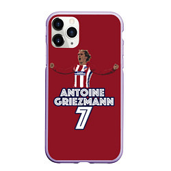 Чехол iPhone 11 Pro матовый Antoine Griezmann 7, цвет: 3D-светло-сиреневый