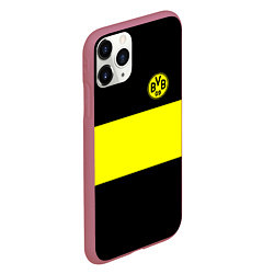 Чехол iPhone 11 Pro матовый Borussia 2018 Black and Yellow, цвет: 3D-малиновый — фото 2