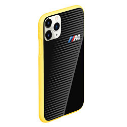 Чехол iPhone 11 Pro матовый BMW: Grey Colors Lines, цвет: 3D-желтый — фото 2