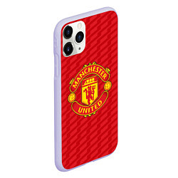 Чехол iPhone 11 Pro матовый FC Manchester United: Creative, цвет: 3D-светло-сиреневый — фото 2