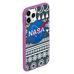 Чехол iPhone 11 Pro матовый NASA: New Year, цвет: 3D-фиолетовый — фото 2