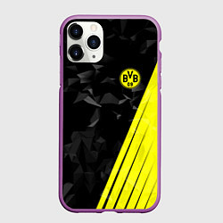 Чехол iPhone 11 Pro матовый FC Borussia Dortmund: Abstract, цвет: 3D-фиолетовый