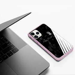 Чехол iPhone 11 Pro матовый FC Juventus: Abstract, цвет: 3D-розовый — фото 2