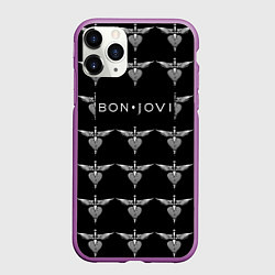 Чехол iPhone 11 Pro матовый Bon Jovi, цвет: 3D-фиолетовый