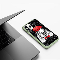 Чехол iPhone 11 Pro матовый Бассет-хаунд, цвет: 3D-салатовый — фото 2