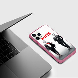 Чехол iPhone 11 Pro матовый Suits, цвет: 3D-малиновый — фото 2