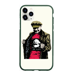 Чехол iPhone 11 Pro матовый Стильный Ленин, цвет: 3D-темно-зеленый
