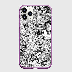 Чехол iPhone 11 Pro матовый Ahegao: Black & White, цвет: 3D-фиолетовый