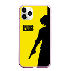 Чехол iPhone 11 Pro матовый PUBG: Yellow Shadow, цвет: 3D-розовый