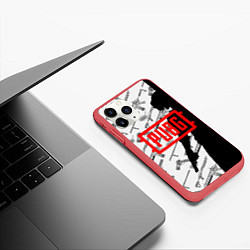 Чехол iPhone 11 Pro матовый PUBG Weapons, цвет: 3D-красный — фото 2