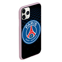 Чехол iPhone 11 Pro матовый FC PSG: Blue Lines, цвет: 3D-розовый — фото 2