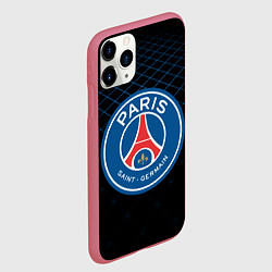 Чехол iPhone 11 Pro матовый FC PSG: Blue Lines, цвет: 3D-малиновый — фото 2
